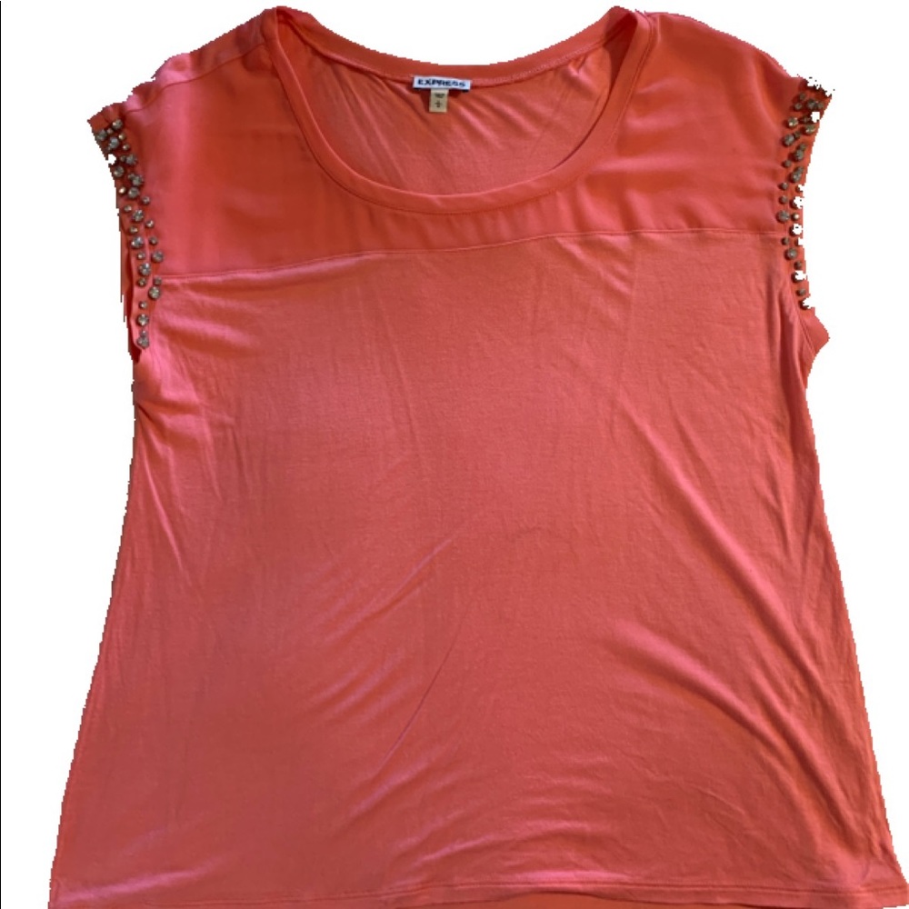 Coral Express Short Sleeve Embellished Shirt